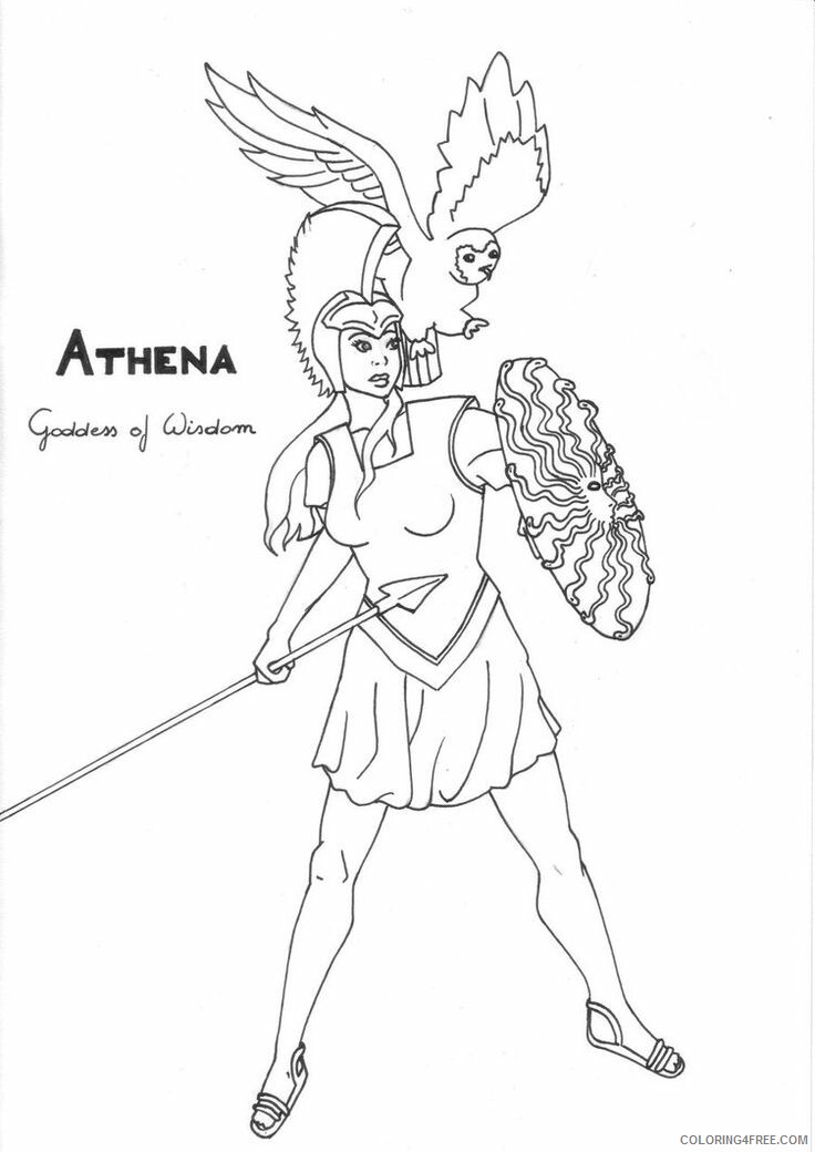 Athena Coloring Pages Printable Sheets Athena Greek Goddess Pages 2021 a 3533 Coloring4free