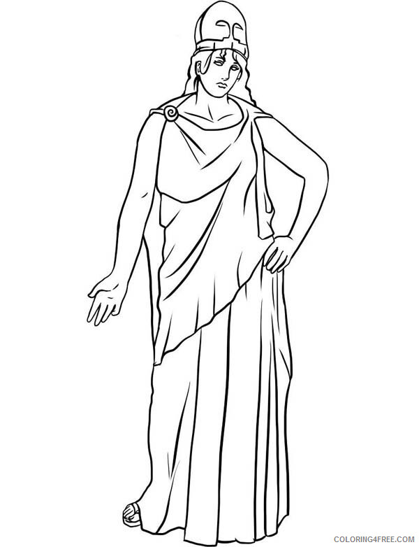 Athena Coloring Pages Printable Sheets Drawing of Athena ffrom Greek 2021 a 3540 Coloring4free