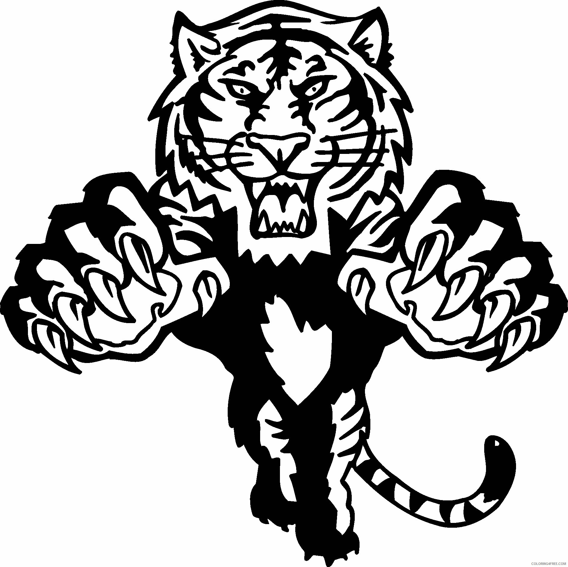 Auburn Tigers Football Coloring Pages Printable Sheets Tiger Paw Page 2021 a 3576 Coloring4free