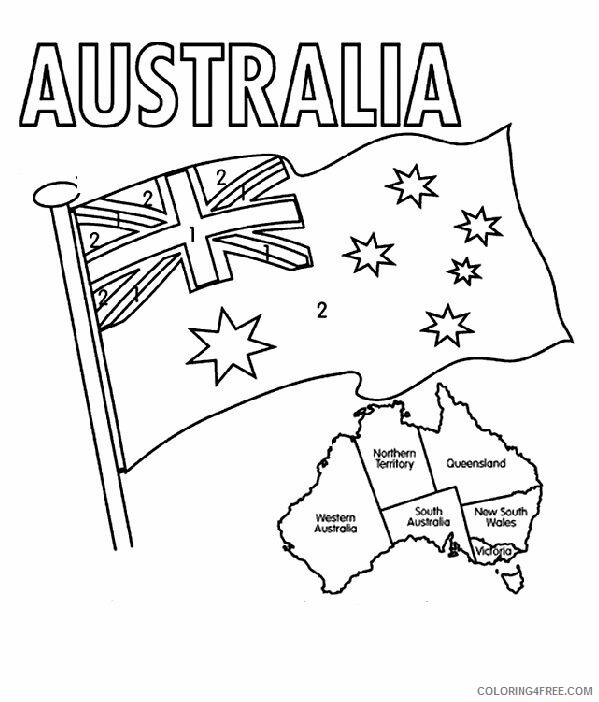 Australia Flag Coloring Page Printable Sheets Australia Flag Page 5 2021 a 3622 Coloring4free