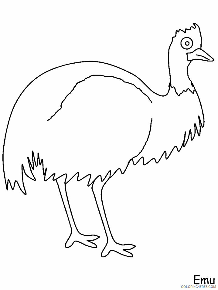 Australian Coloring Pages Printable Sheets Printable Australia Emu 2021 a 3676 Coloring4free