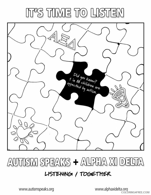 Autism Awareness Coloring Pages Printable Sheets Autism Awareness Page 2021 a 3683 Coloring4free