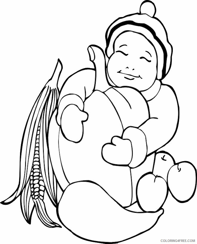 Autumn Coloring Pages Free Printable Sheets Harvest Page Child With 2021 a 3851 Coloring4free