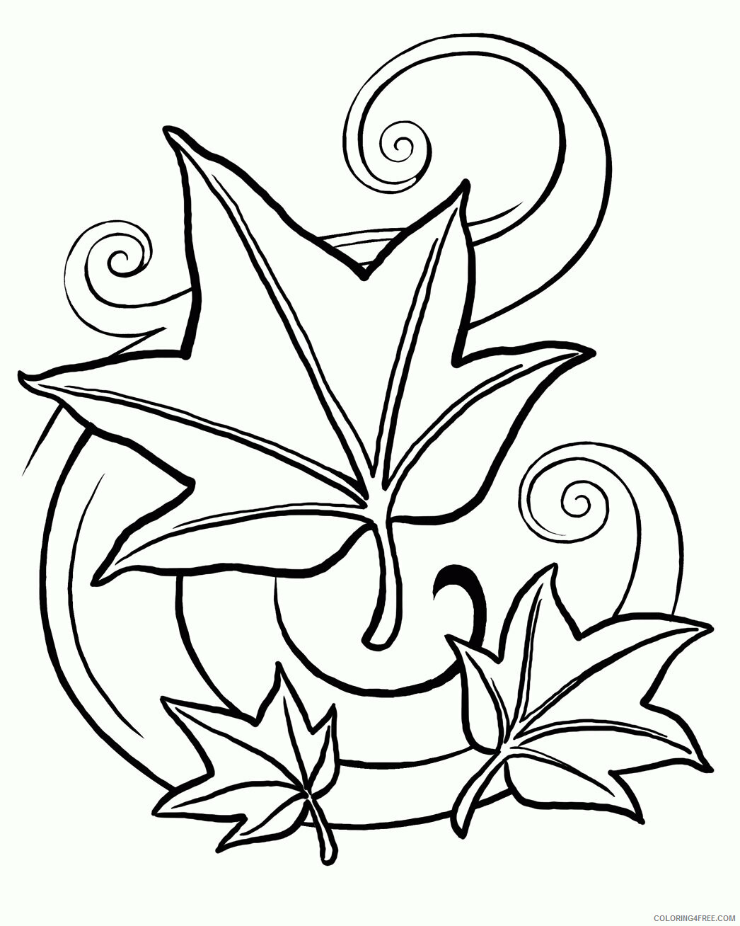 Autumn Leaf Coloring Page Printable Sheets Fall Leaves for 2021 a 3926 Coloring4free