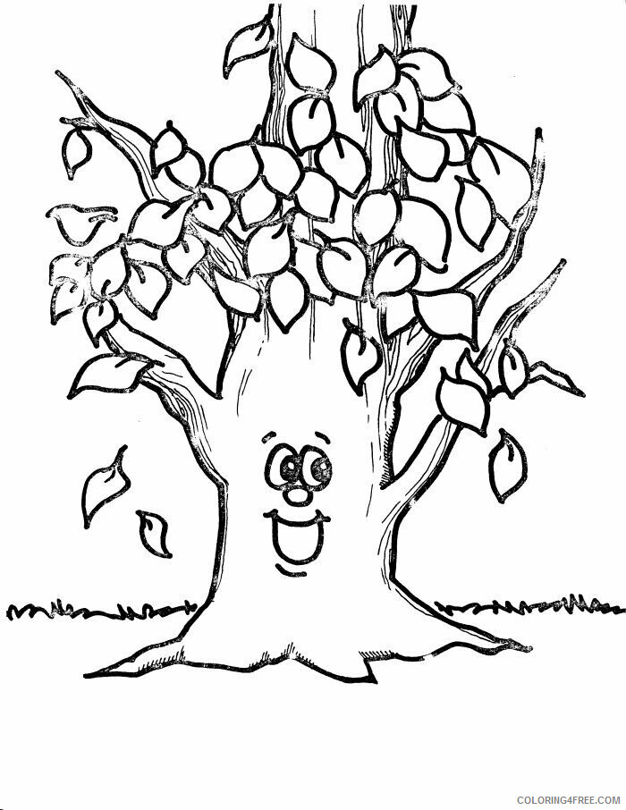 Autumn Leaf Coloring Pages Printable Sheets tree with leaves Colouring Pages 2021 a 3953 Coloring4free
