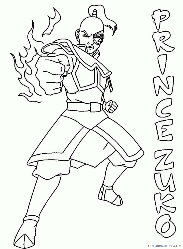Avatar Last Airbender Coloring Pages Printable Sheets Download Prince Zuko The Fire 2021 a Coloring4free