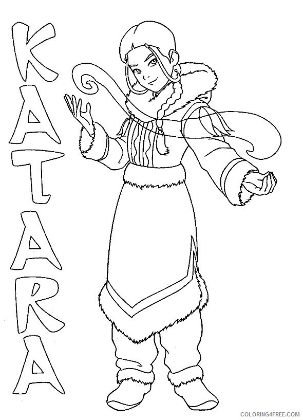 Avatar the Last Airbender Katara Coloring Pages to Print Printable Sheets color 2021 a 4131 Coloring4free
