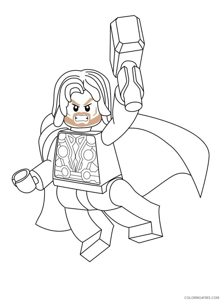 Avengers Coloring Page Printable Sheets Avenger Lego Page Thorjpg 2021 a 4139 Coloring4free
