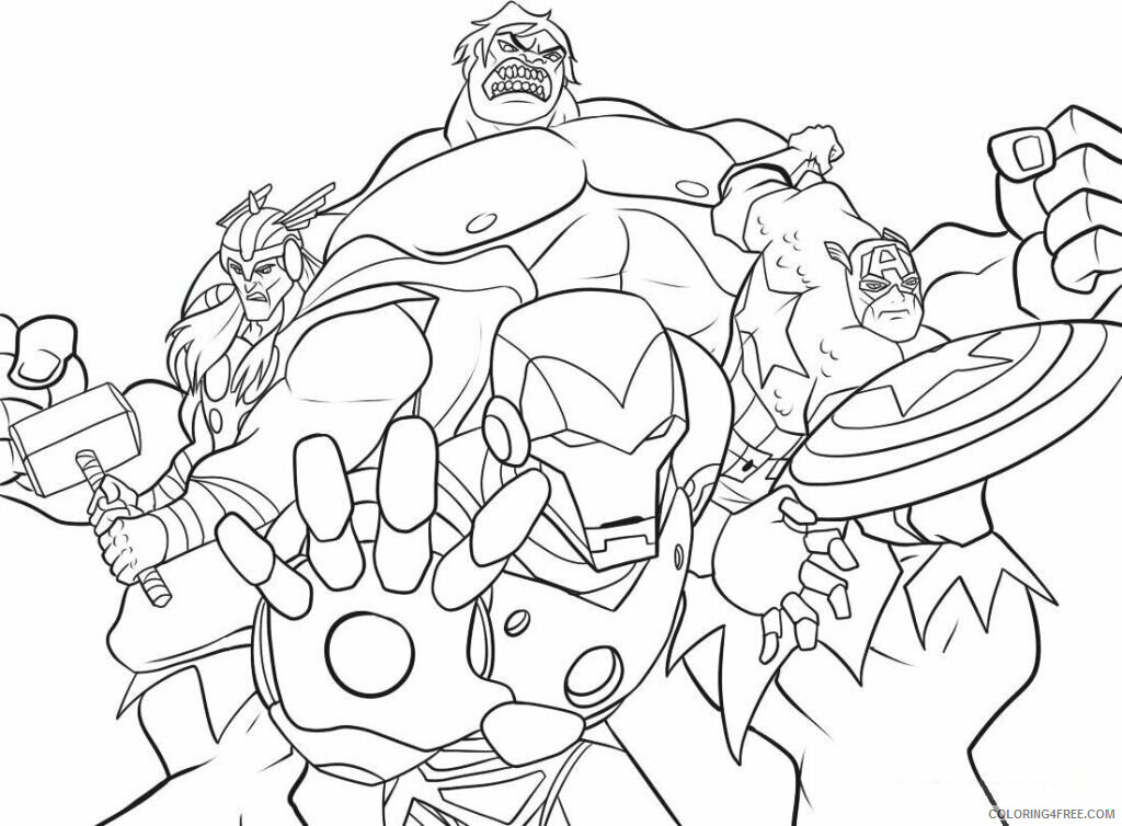 Avengers Coloring Page Printable Sheets avengers free printable 2021 a 4145 Coloring4free