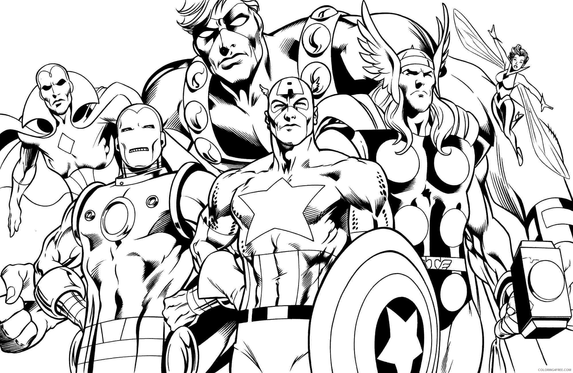 Avengers Coloring Pages to Print Printable Sheets Print superhero sheets little 2021 a Coloring4free