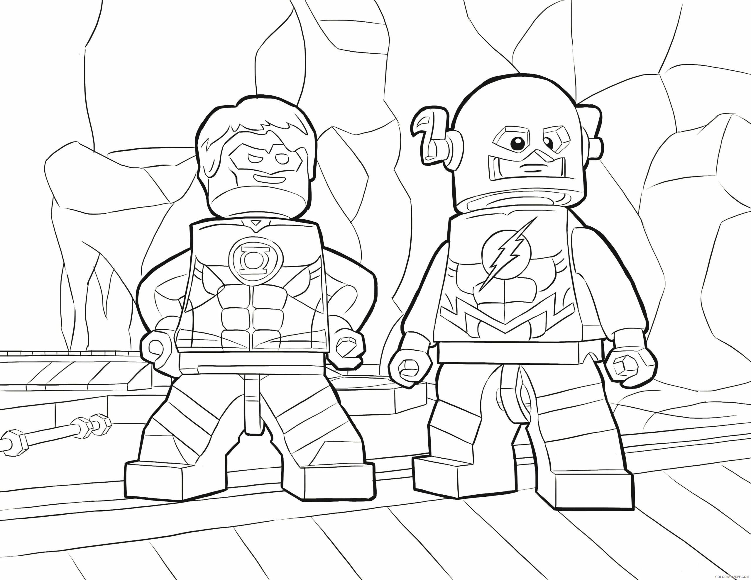 Avengers Lego Coloring Page Printable Sheets LEGO Flash and Green Lantern 2021 a 4189 Coloring4free
