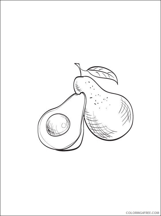 Avocado Coloring Pages Printable Sheets Avocado page to print 2021 a 4198 Coloring4free