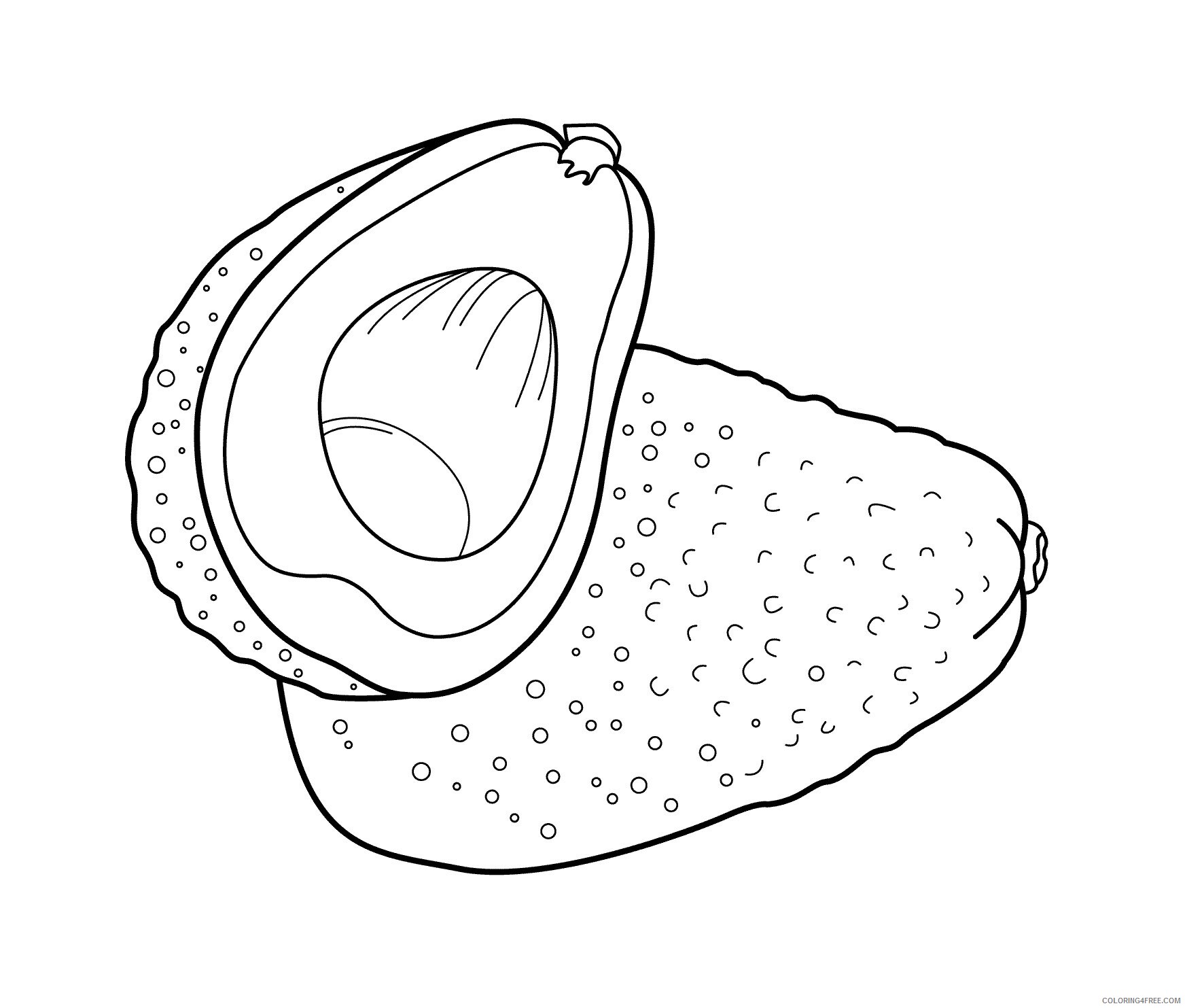 Avocado Coloring Pages Printable Sheets Avocados fruits for 2021 a 4202 Coloring4free