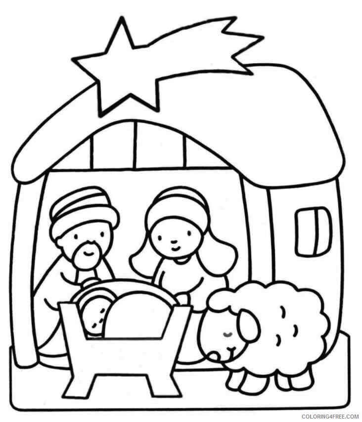 Awesome Coloring Books Printable Sheets Nativity Pages 2021 a 4232 Coloring4free