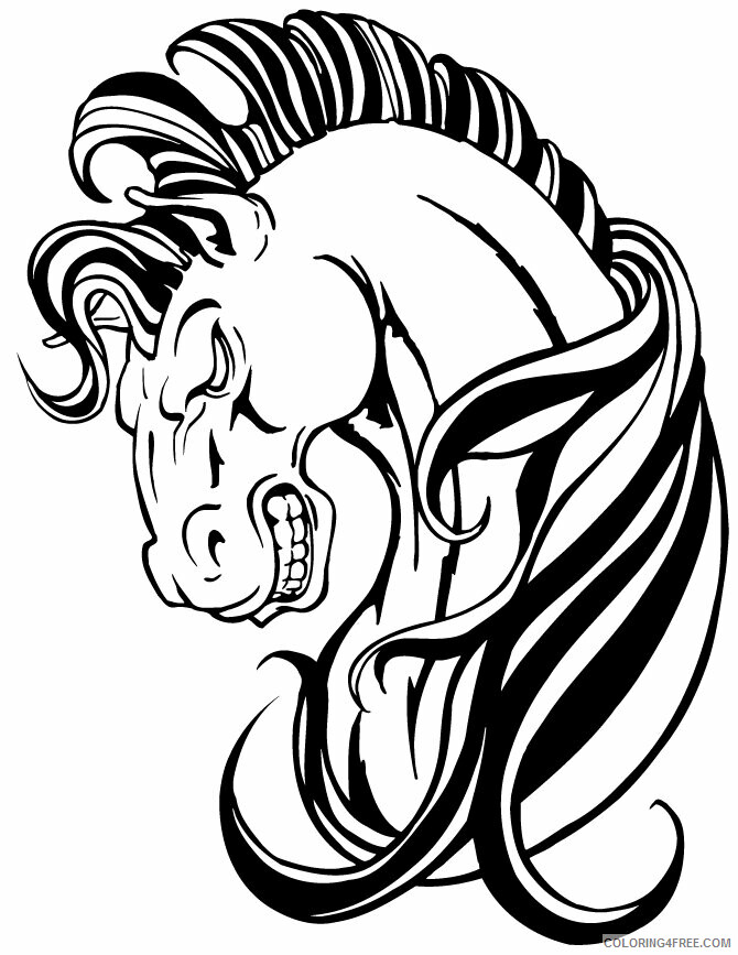 Awesome Coloring Pages Printable Sheets Awesome Horse Mascot Page 2021 a 4243 Coloring4free