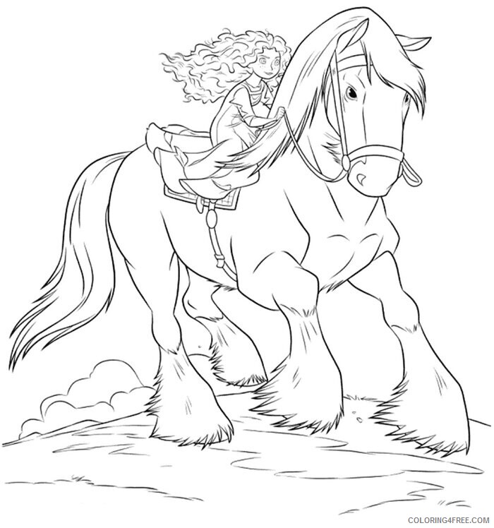 Awesome Coloring Pages Printable Sheets Brave Merida and Angus Brave 2021 a 4246 Coloring4free