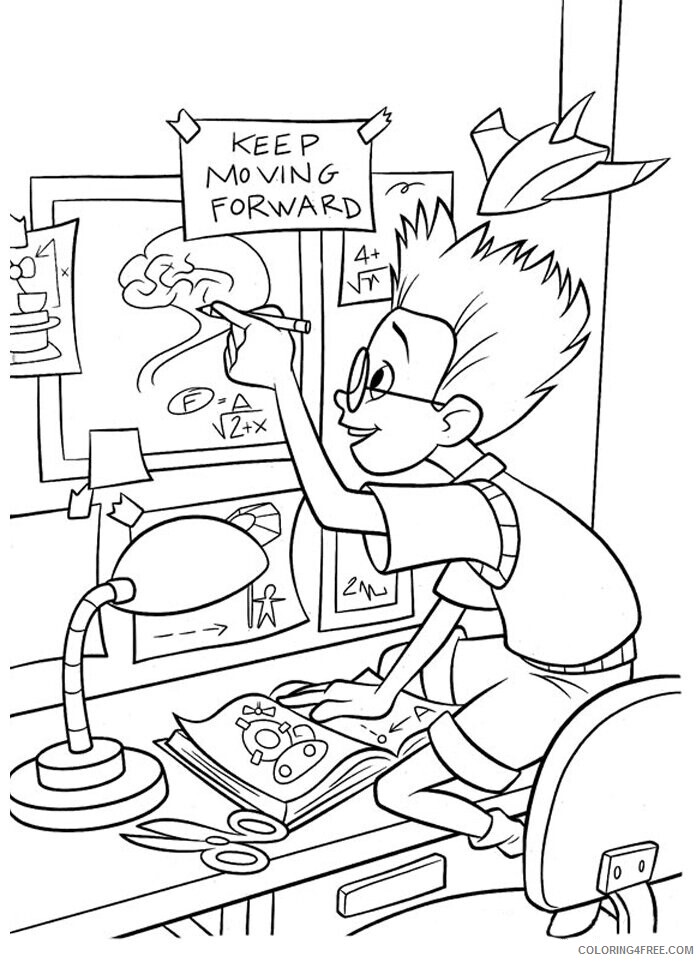 Awesome Coloring Pages Printable Sheets Meet the Robinsons Lewis studying 2021 a 4255 Coloring4free