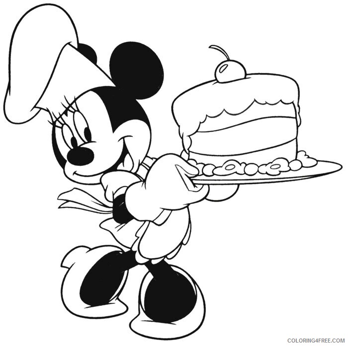 Awesome Coloring Pictures Printable Sheets Mickey Mouse Minnie baking a 2021 a 4281 Coloring4free
