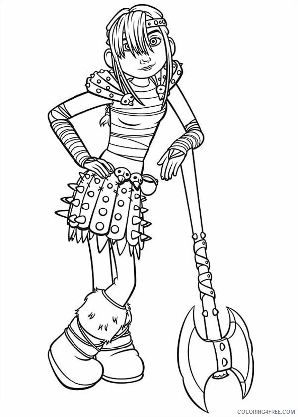 Axe Coloring Pages Printable Sheets Astrid Standing With Her Axe 2021 a 4308 Coloring4free