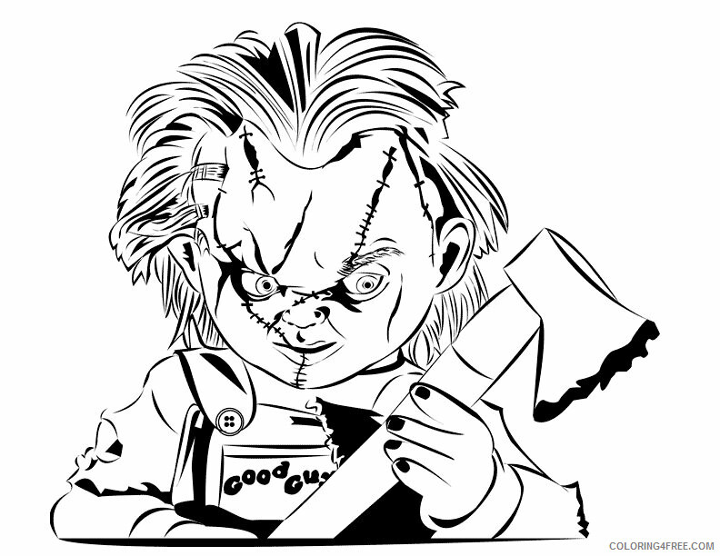 Axe Coloring Pages Printable Sheets Chucky With An Axe Coloring 2021 a 4313 Coloring4free