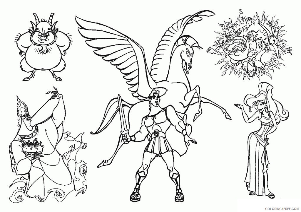 Az Coloring Pages of Hercules Printable Sheets Greek Gods Free 2021 a 4492 Coloring4free