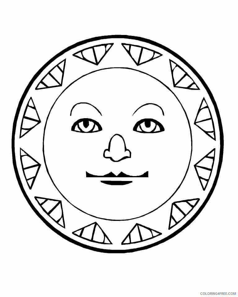 Aztec Calendar Coloring Page Printable Sheets Litha Suns and Moons Mamawitch 2021 a Coloring4free