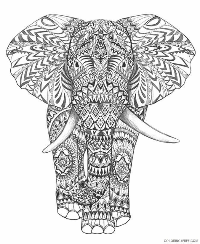 Aztecs Coloring Pages Printable Sheets Aztec Elephant Page Sketch 2021 a 4584 Coloring4free