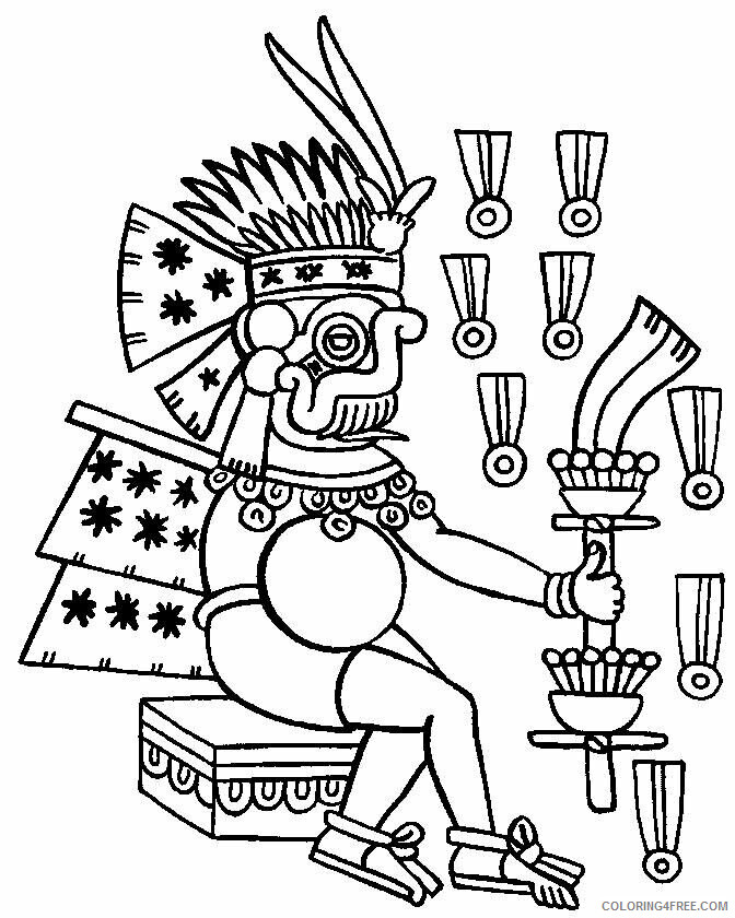 Aztecs Coloring Pages Printable Sheets Aztec Empire page Coloring 2021 a 4586 Coloring4free