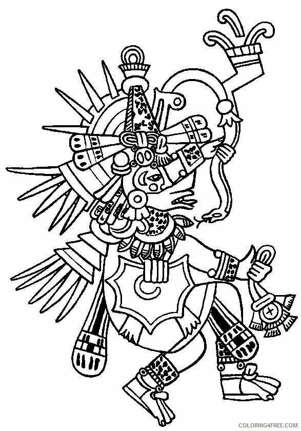 Aztecs Coloring Pages Printable Sheets Aztec Empire page Coloring 2021 a 4587 Coloring4free