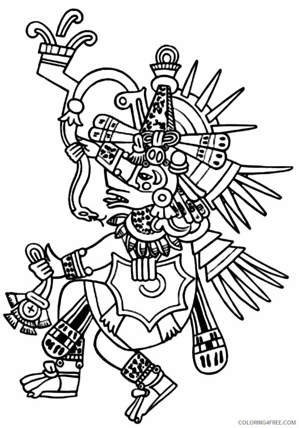Aztecs Coloring Pages Printable Sheets Aztec Tlaloc Bulk 2021 a 4585 Coloring4free