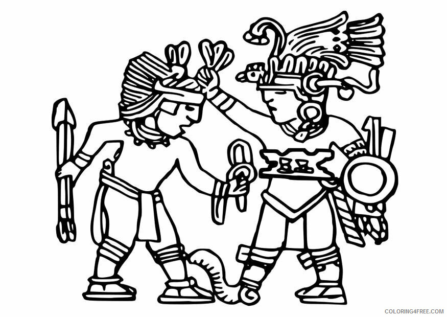 Aztecs Coloring Pages Printable Sheets Aztec to download 2021 a 4583 Coloring4free